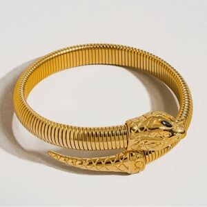 Flanerie by Maiq, 18K Gold Plated Serpent Bangle Bracelet